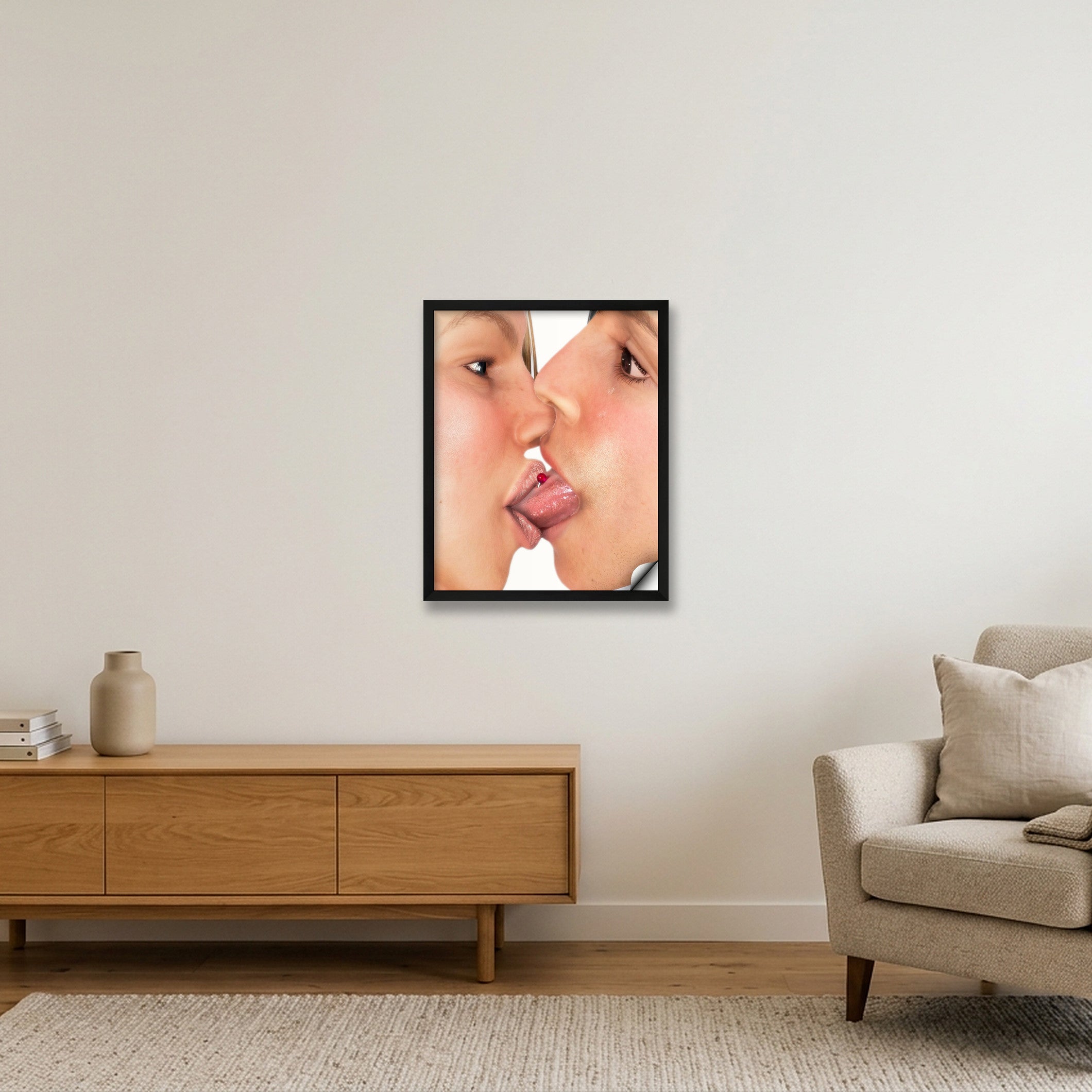 French Kiss — 40×50cm, 16×20" Black Frame