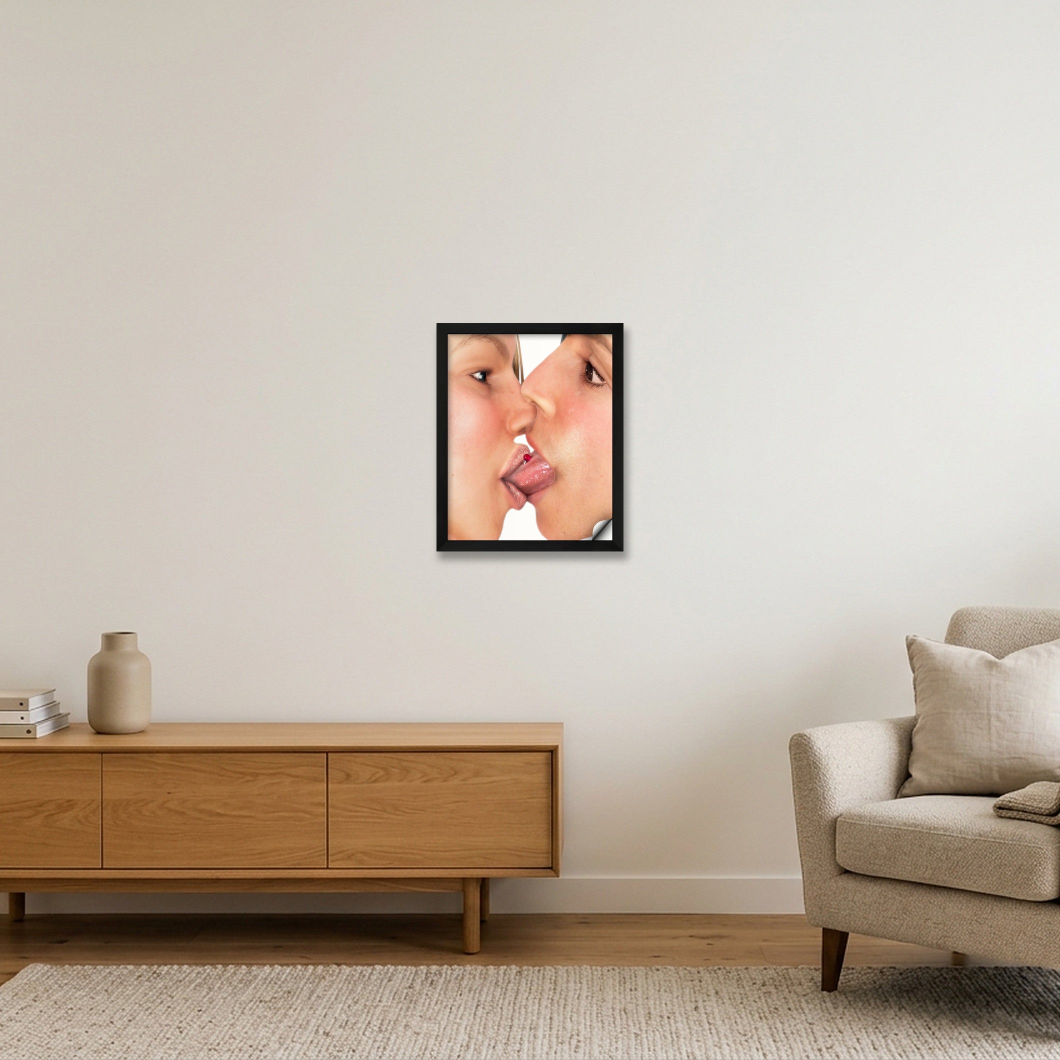 French Kiss — 28×35cm, 11×14" Black Frame